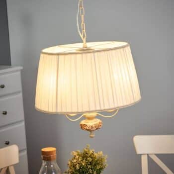Satinovaná závesná lampa Olivia v krémovej - Image 3