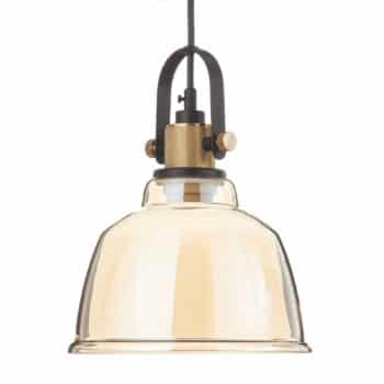 Vintage závesná lampa Irving s jantárovým sklom - Image 2