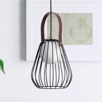 Závesná lampa Indiana klietkové tienidlo, čierna
