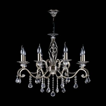 Maytoni Grace luster 8-pl., mosadz/biela
