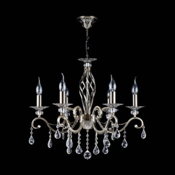 Maytoni Grace luster 6-pl., mosadz/biela