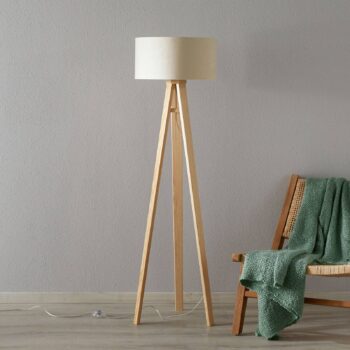Stojaca lampa Verbena zlatá s textilným tienidlom - Image 4