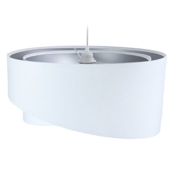 Závesná lampa Vivien, dvojfarebná biela/ striebro