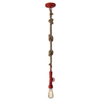 Závesná lampa Vintage s konopným lanom červená - Image 4
