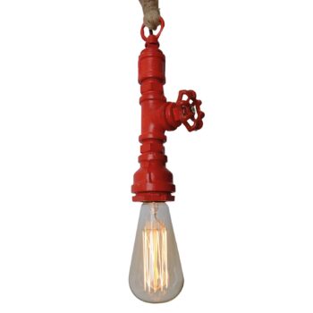Závesná lampa Vintage s konopným lanom červená - Image 3