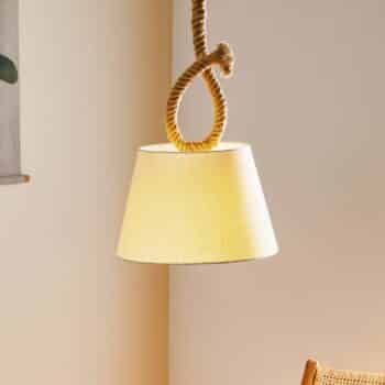 Závesná lampa Rope prírodné lano textilné tienidlo - Image 3