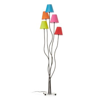 Textilná stojaca lampa Colori 5-plameňová pestrá - Image 4