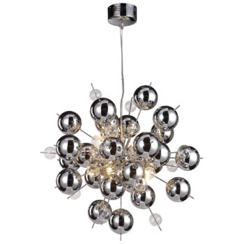 Závesná lampa Wakusei zo skla 65 cm chróm - Image 4