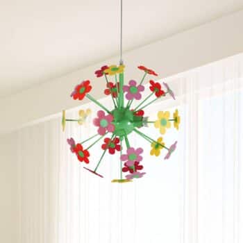 Závesná lampa Flower s farebnými kvetmi