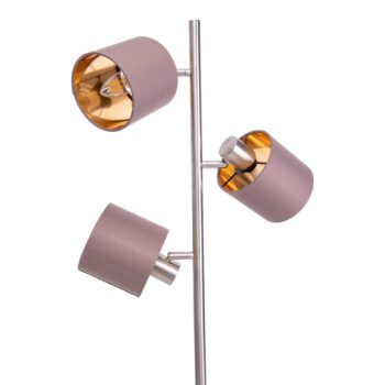 Stojaca lampa Maron, 3-pl., textil, hnedá/zlatá - Image 2