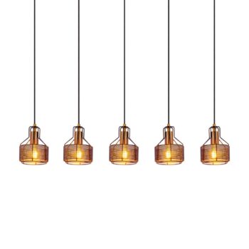 Závesná lampa Foro, 5-plameňová, čierna/zlatá - Image 2