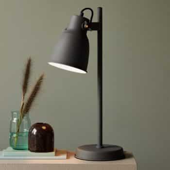 Stolná lampa Adrian z kovu, sivá