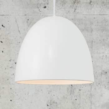 Závesná lampa Alexander s kovovým tienidlom, biela