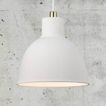 Závesná lampa Pop Rough z kovu, biela