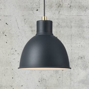 Závesná lampa Pop Rough z kovu, antracitová