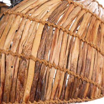 Závesná lampa Java, drôtené tienidlo trávový oplet