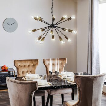 Závesná lampa Rod z kovu v čiernej, 15-plameňová - Image 2