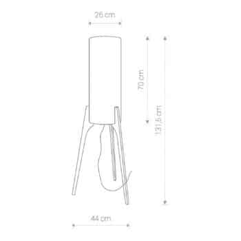 Stojaca lampa Neo M s trojnohým rámom z dreva - Image 2