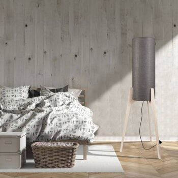 Stojaca lampa Neo M s trojnohým rámom z dreva