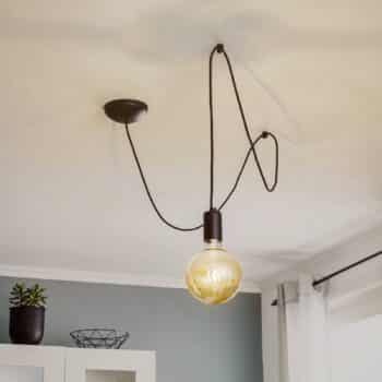 Závesná lampa Spider, čierna, 1-plameňová