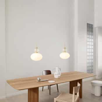 Nuura Rizzatto 32 závesná lampa, mosadz/biela - Image 2