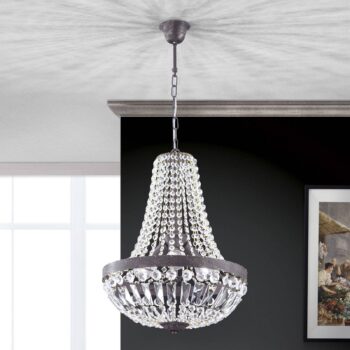 Závesná lampa Andara, krištáľové reťaze, Ø 40 cm - Image 4