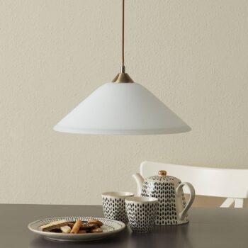 LOISA závesná lampa opálové sklo starožitná mosadz - Image 4