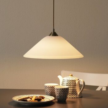 LOISA závesná lampa opálové sklo starožitná mosadz - Image 3