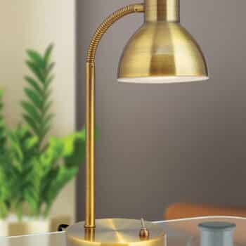 LED lampa na písací stôl Isra starožitná mosadz - Image 4