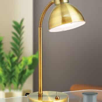LED lampa na písací stôl Isra starožitná mosadz - Image 3