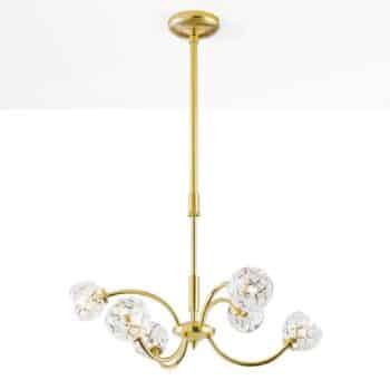 Závesná lampa Maderno olovnatý krištáľ zlato 51cm - Image 2