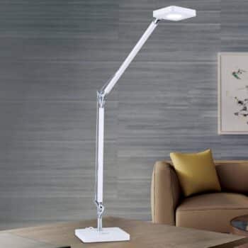 Schopná QI LED lampa na písací stôl Dave biela