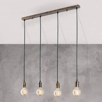 Štvor-plameňová vintage závesná lampa Rati
