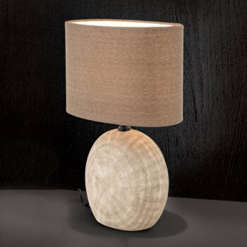 Keramická lampa Ethno 52 cm hnedá, podstavec cotto - Image 3