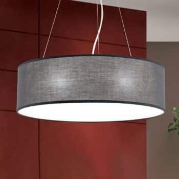 Závesná lampa Ufo so sivým látkovým tienidlom - Image 3