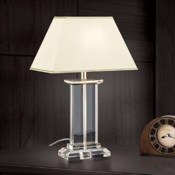 Stolná lampa Veronique široký podstavec krém/zlatá - Image 2
