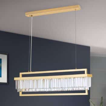 Závesné LED svietidlo Prism, podlhovasté, zlaté - Image 2