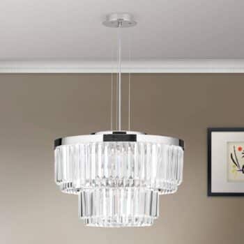 Závesné LED svietidlo Prism, okrúhle Ø 55 cm chróm - Image 2
