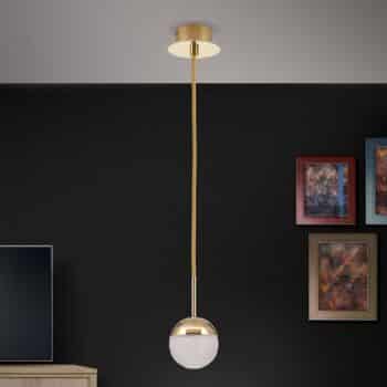 Závesné LED svietidlo Lopta, 1-plameňové, zlaté - Image 2