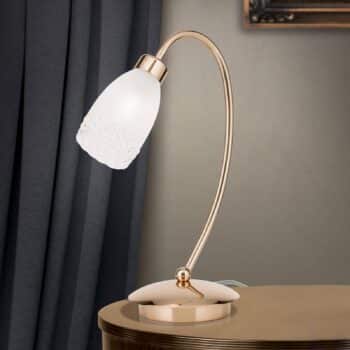 Stolná lampa Ilena so skleneným tienidlom