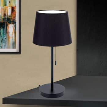 Stolná lampa Ludwig s USB portom čierna - Image 2
