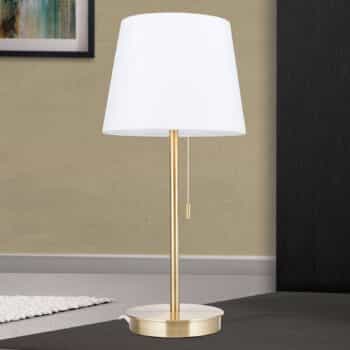 Stolná lampa Ludwig s USB portom biela/star mosadz - Image 2