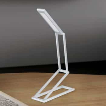 LED lampa na písací stôl Falto batéria, strieborná - Image 2