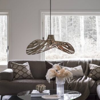 PR Home Wella závesná lampa ratanové, tvar vlny - Image 2