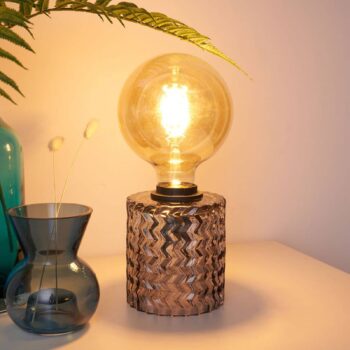 Pauleen Crystal Smoke stolná lampa podstavec sklo