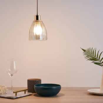 Pauleen Gleaming Gold závesná lampa zo skla - Image 2