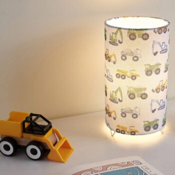 Pauleen Cute Tractor stolná lampa ľanové tienidlo - Image 2
