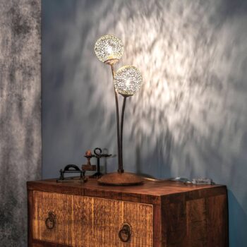 Stolná lampa Greta hrdzavý vzhľad, 2-plameňová - Image 4
