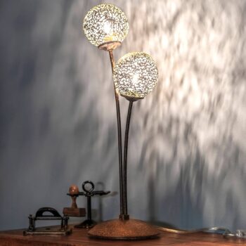 Stolná lampa Greta hrdzavý vzhľad, 2-plameňová - Image 3
