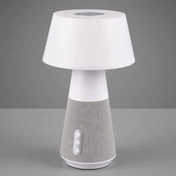 Stolná LED lampa DJ s reproduktorom, biela/sivá - Image 2